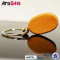 Deft design heart shape wood keychain